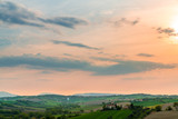 Fototapeta Na ścianę - beautiful sky at sunset over a countryside landscape