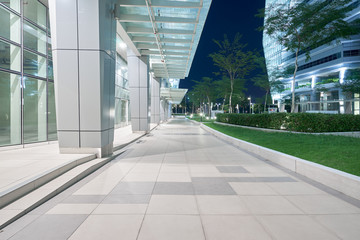 Wall Mural - Modern business office building exterior with floor ,night scene .