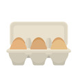 © primulakat - Open egg box with 6 brown eggs, flat vector design