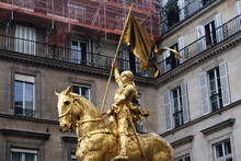 Golden Statue Of Joan Of Arc On Horseback In Paris 