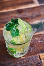 Top View Of A Mojito Cocktail