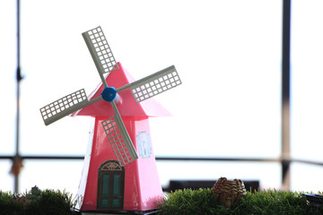 windmill on background of blue sky