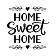 © 3d_kot - Hand lettering typography poster with phrase Home Sweet Home