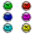 © STANISLAV - Tools icon. Set of round color icons.