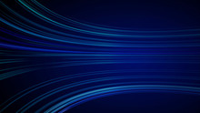 Blue Colorful Abstract Background With Animation Moving Of Lines For Fiber Optic Network. Magic Flickering Glowing Flying Lines. Animation Of Seamless Loop. Bright  Thick Stripes Flying.