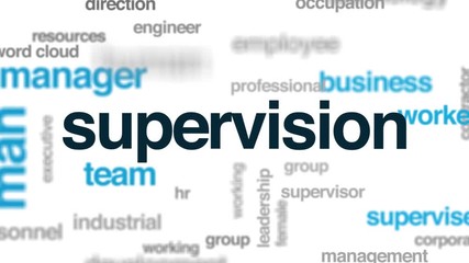 Sticker - Supervision animated word cloud. Kinetic typography.