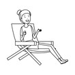 © Gstudio - tourist woman relaxing in chair character