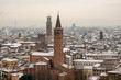 Cityscape of Verona in winter with snow - Italy