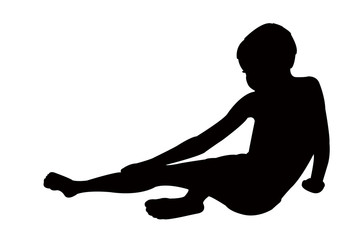 Poster - holding injured knee, body silhouette vectır