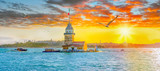 Maiden Tower (kiz kulesi ) at sunset - istanbul, Turkey
