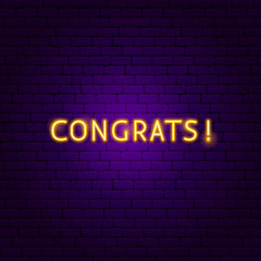 Wall Mural - Congrats Neon Sign