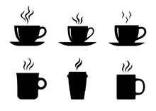 Coffee Cup Icons Set. Vector