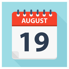 August 19 -  Calendar Icon - Calendar Design Template