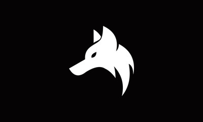 Poster - wolf face in black background