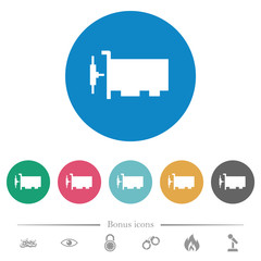 Poster - Network interface card flat round icons