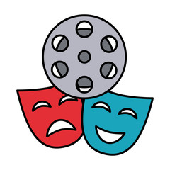 Poster - theater mask isolated icon