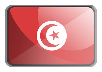 Sticker - Vector illustration of Tunisia flag on white background.