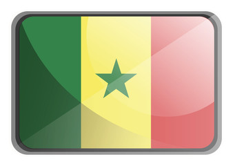 Sticker - Vector illustration of Senegal flag on white background.