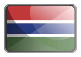 Sticker - Vector illustration of Gambia flag on white background.