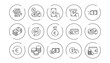© blankstock - Money and payment line icons. Cash, Wallet and Coins. Account cashback linear icon set. Line buttons with icon. Editable stroke. Vector