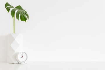 Monstera leaf on a table mock up.