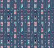 © Valentain Jevee - Seamless vector geometrical pattern with hand drawn decorative elements Graphic abstract design, drawing illustration. Print for fabric, textil, wallpaper, wrapping packaging Doddle style