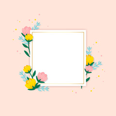 Canvas Print - Spring floral frame illustration