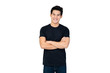 © Atstock Productions - Handsome Asian man in casual black t-shirt with arm crossed