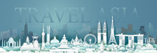 Travel Landmarks Of Asia With Panorama View