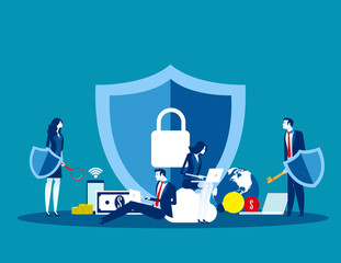 Technology security. Concept business vector, Data security, Internet, Programming.