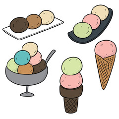 Wall Mural - vector set of ice creams