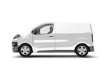 Mock Up Of A Van On A White Background - 3d Rendering