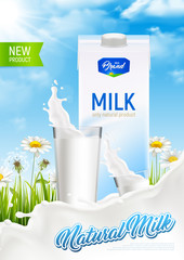 Wall Mural - natural milk advertising poster