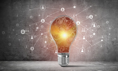 Wall Mural - concept of lightbulb as symbol of new idea.