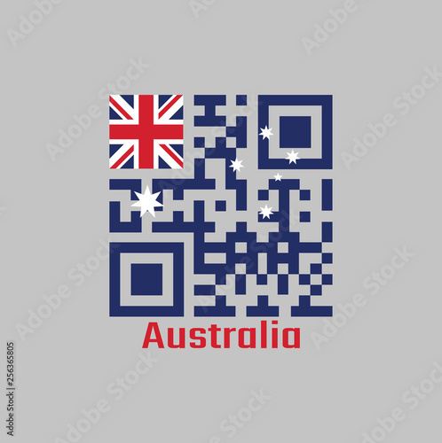 Qr Code Set The Color Of Australia Flag Blue Red And White Color