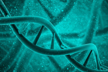 3d render of dna structure, abstract background