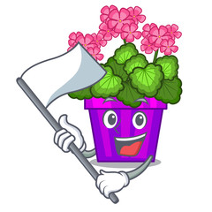 Poster - With flag geranium flowers in the cartoon shape