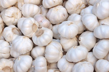Close Up Of Garlic (allium Sativum) As Background
