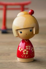 Wooden Japanese kokeshi doll