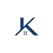 K letter Real Estate Roof Construction logo