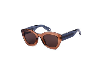 Sunglasses with brown glasses on an isolated white background