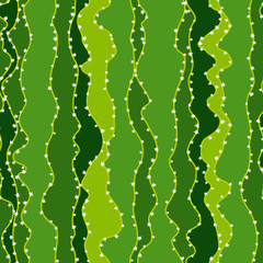 Wall Mural - Abstract green cactus seamless pattern.