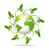 Fototapeta  - saving logo and ecology friendly concept World environmental Vector illustration
