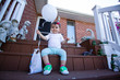 little girl with balloon
