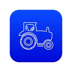 Poster - Tractor icon blue vector isolated on white background