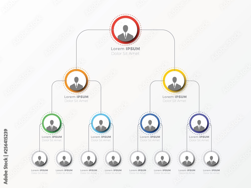 organizational structure of the company. business hierarchy infographic ...