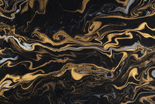 Marble Ink Paper Texture Black Silver Gold