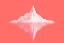 Polygon Image Of Mountain Peaks With A Glowing Backlit 3D Illustration