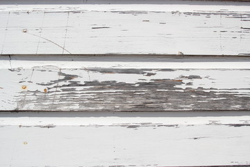 white peeling paint on wood plank background 