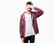© Krakenimages.com - Young handsome man over isolated background smiling and laughing with hand on face covering eyes for surprise. Blind concept.